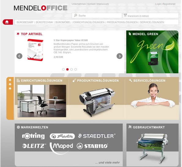 Mendel office referenz online shop